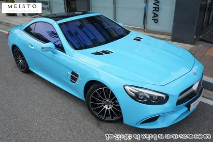 슈퍼카랩핑 전문 벤츠SL400 스카이블루 카스킨 / 성남시 중원구 여수동