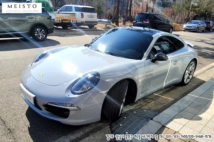 포르쉐 911카레라 4S 쿨그레이 전체랩핑 및 리얼카본 부분랩핑 / 성남시 중원구 여수동