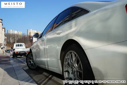 아우디A6 화이트 블루메탈릭 유광 풀 랩핑 / 성남시 중원구 여수동