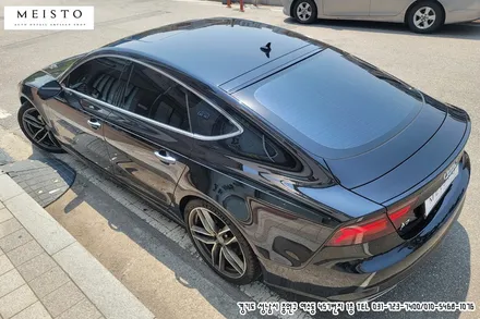 크롬죽이기 랩핑 아우디A7 블랙유광 부분랩핑 / 성남시 중원구 여수동