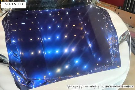 포르쉐 타이칸터보 고광택 랩핑필름 LB 탄자니아블루 전체랩핑 / 성남시 중원구 여수동