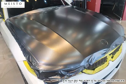 BMW320i 랩핑 에이버리 사틴블랙락그레이 전체시공 / 성남시 중원구 여수동