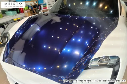 포르쉐 타이칸터보 고광택 랩핑필름 LB 탄자니아블루 전체랩핑 / 성남시 중원구 여수동