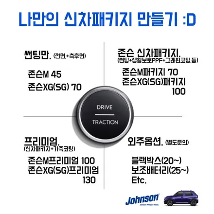캐스퍼 존슨썬팅 아이나비 Z7000 블랙박스 시공