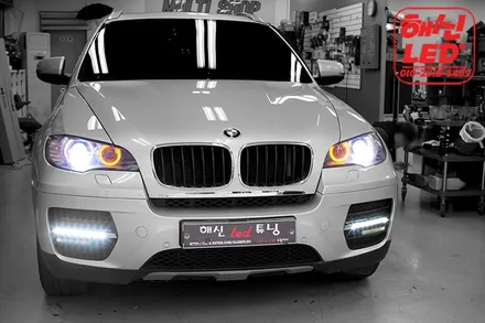 BMW X6전용데이라이트+턴시그널커스텀매립(해신LEDX6, 실내등,X6 LED,X6 HID,X6 리플렉터,X6 보조제동등,X6 테일램프,X6 면발광,X6 튜닝,X6커스텀) / 화성 봉담