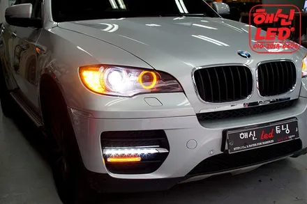 BMW X6전용데이라이트+턴시그널커스텀매립(해신LEDX6, 실내등,X6 LED,X6 HID,X6 리플렉터,X6 보조제동등,X6 테일램프,X6 면발광,X6 튜닝,X6커스텀) / 화성 봉담