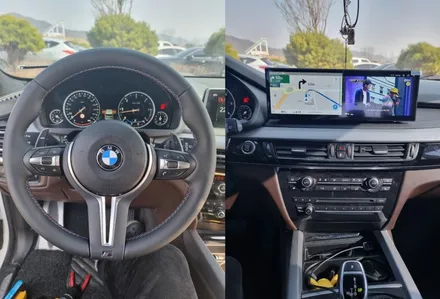 경상남도 거창 BMW F15 X5 M핸들 15인치 안드로이드올인원 2종패키지 시공 미스터커스텀 / 전남 여수