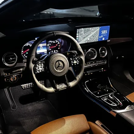 대구 부산 김해 벤츠 c200 카브리올레 AMG핸들 12.3인치 안드로이드올인원 시공 미스터커스텀 / 부산 해운대