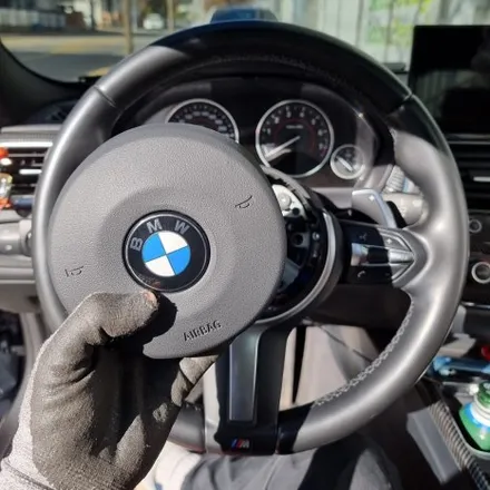 부산 BMW F30 328i 카본M핸들 15인치 안드로이드올인원 시공 미스터커스텀 / 전남 여수