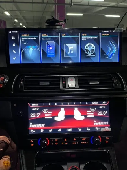 광주 BMW F10 520d 6종패키지 디지털계기판 디지털공조기 M핸들 15인치 안드로이드올인원 원격시동  크리스탈기어봉 시공 미스터커스텀 동영상 참고 / 전남 여수