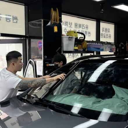 싼타페DM 레이노 크로마R 썬팅시공!보라색으로 변질된 필름 제거 후 재시공 작업/영종도 썬팅 전문점 모빌리언