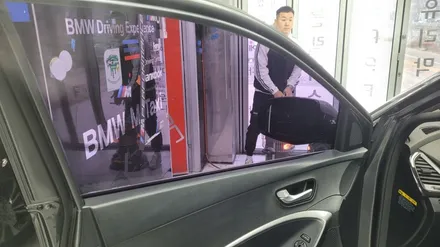 싼타페DM 레이노 크로마R 썬팅시공!보라색으로 변질된 필름 제거 후 재시공 작업/영종도 썬팅 전문점 모빌리언