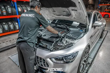 벤츠 AMG GT 43 엔진오일 교환 휠 얼라인먼트 빠르고 정확하게! 분당 모드개러지 / 성남 분당, 서현, 판교,