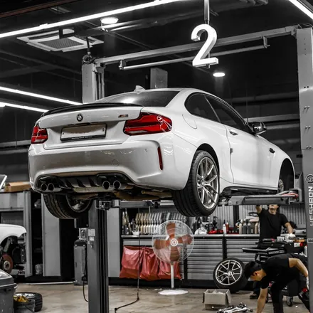 [분당 정비소 모드개러지] BMW M2 로어암, 텐션스트럿암, 타이로드 엔드, 스테빌라이저 링크 교환 (프론트 하체 교환) / 성남시 분당구 서현동