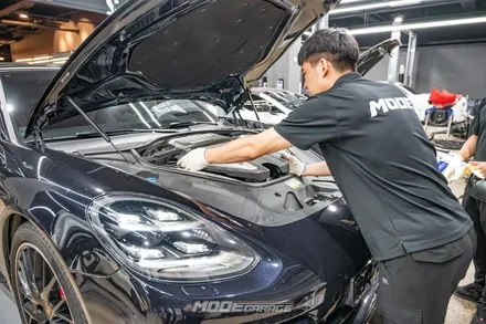 포르쉐 파나메라 GTS / 엔진오일 교환 & 디스크 연마 / 분당 모드개러지 / 성남 분당, 서현, 판교,