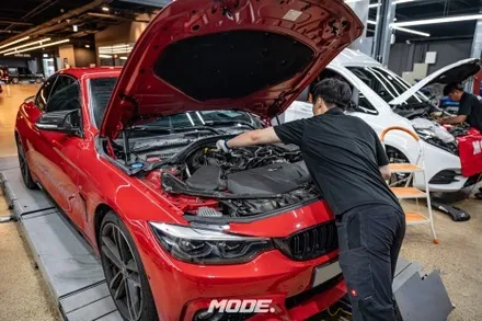 BMW 430i 컨버터블 메인터넌스 휠 얼라인먼트 작업기! 분당 모드개러지 / 성남 분당, 서현, 판교,