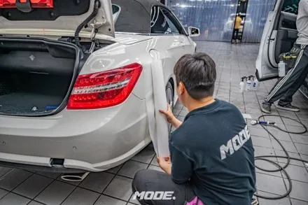 벤츠 E350 카브리올레 PPF와 휠 얼라인먼트를 한 장소에서 동시에?? / 성남 분당, 서현, 판교,