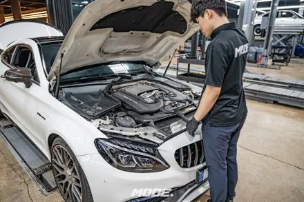 분당 모튤 엔진오일 교환 정비 손세차 벤츠 C63S AMG / 성남 분당, 서현, 판교,