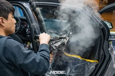 BMW 118d 썬팅 제거 및 재 시공 후퍼옵틱 필름으로 완벽하게 분당 모드개러지 / 성남 분당, 서현, 판교,