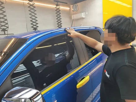 쉐보레 콜로라도 토파즈블루 신차패키지 진행했습니다~/수원/썬팅/블랙박스/언더코팅/PPF시공/유리막코팅 / 수원시 오목천동