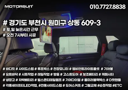 G4 렉스턴 뉴아레나 천장모니터 tv 레인보우 173ST / 부천, 인천