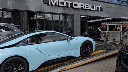 bmw i8 사틴 전체 랩핑, 기존 필름 제거부터 완벽 시공까지 (모토슈트) / 부천, 인천