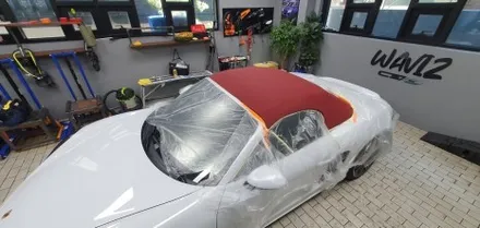 PORSCHE 718 Boxster S - 전면유리 G1발수코팅과 소프트탑 나노스킨 코팅으로 머리의 두피케어를 해드렸습니다. / 잠실, 삼전, 송파