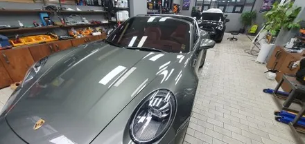 PORSCHE 911 targa 4S - 포르쉐 911타르가4S QXD1 시공은 이렇게 하세요! 후면유리에 블랙박스 후방카메라 시공! / 잠실, 삼전, 송파