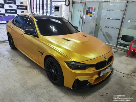 BMW 328I 에이버리 에너제틱 옐로우 전체랩핑 + 카본수전사 -일산PPF랩핑전문샾 모토자인 / 고양 일산서구