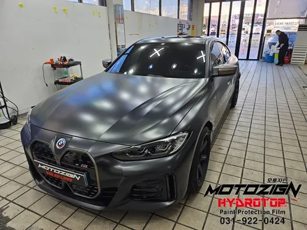 파주 일산 BMW i4 사틴블랙락그레이 전체랩핑으로 색상 변경 모토자인 / 고양, 일산, 김포, 파주