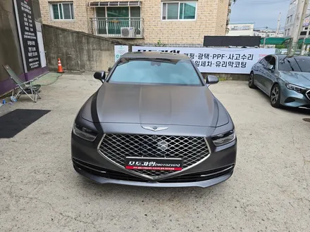 제네시스 g90 사틴그레이 전체랩핑으로 시공후...... / 고양 일산서구
