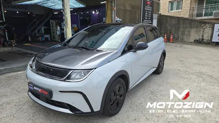 일산 BYD 돌핀 투톤랩핑｜본넷·필러라인·루프스킨·스포일러 다크그레이 & 블랙 휠랩핑 / 고양 일산서구