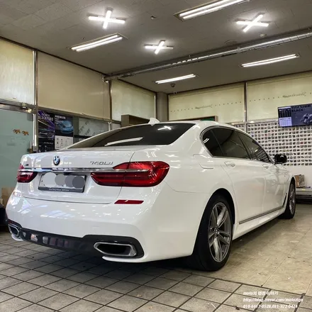 일산랩핑 BMW 740LD 화이트 유광 랩핑으로 색상 변경후 유리막코팅 작업까지 / 고양, 일산, 김포, 파주