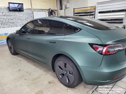 테슬라모델3 [3M] M206 - Matte Pine Green Metallic, 2080 무광 파인그린 메탈릭 전체랩핑[일산 파주 운정 고양 김포 PPF 랩핑 전문점 모토자인] / 고양, 일산, 김포, 파주