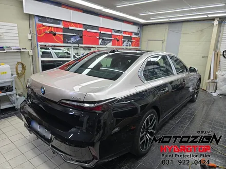 일산 덕이동 BMW 740i 옥사이드그레이 색상과 거의 비슷한 고광택필름으로 듀오톤랩핑[투톤랩핑] / 고양 일산서구