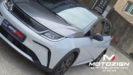 일산 BYD 돌핀 투톤랩핑｜본넷·필러라인·루프스킨·스포일러 다크그레이 & 블랙 휠랩핑 / 고양 일산서구