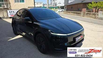 일산랩핑 테슬라 쥬니퍼 에멜랄드 블랙그린으로 랩핑했어요[모토자인] / 고양 일산서구