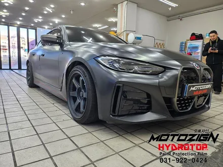 파주 일산 BMW i4 사틴블랙락그레이 전체랩핑으로 색상 변경 모토자인 / 고양, 일산, 김포, 파주