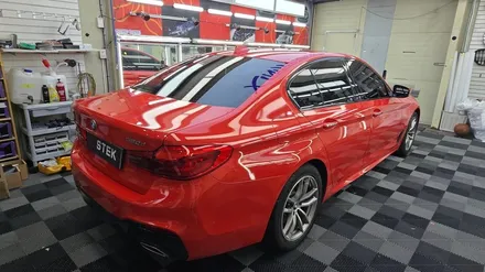 BMW 520D에 프라임레드로 랩핑을 하며... / 고양 일산서구
