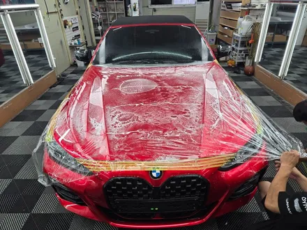 BMW 420i 컨버터블 소울레드 랩핑과 HYDROTOP[하이드로탑[PPF] 본네트 윈드쉴드 시공 / 고양 일산서구