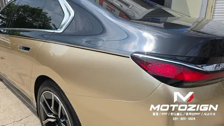 일산 BMW i7 PPF 시공｜본넷·전휀더 보호PPF와 하단 듀오톤 랩핑으로 완성한 고급스러운 변화 모토자인 / 고양 일산서구