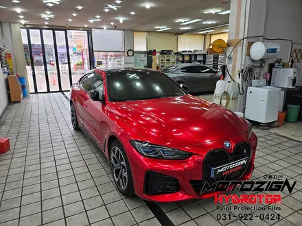 BMW i4 고광택 캔디레드 전체랩핑 일산 PPF 랩핑 전문점 모토자인 / 고양, 일산, 김포, 파주