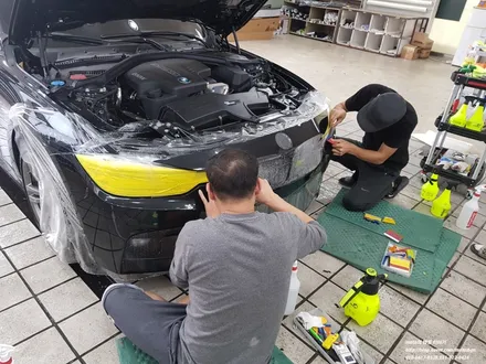 BMW 320i 앞범퍼에 PPF 보호필름으로 스톤칩 보호하는 작업 / 고양 일산서구