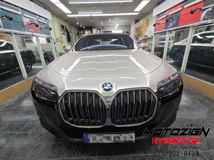일산 덕이동 BMW 740i 옥사이드그레이 색상과 거의 비슷한 고광택필름으로 듀오톤랩핑[투톤랩핑] / 고양 일산서구