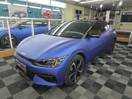 일산 덕이동 ev6 화이트 색상에서 무광 메트 슬래이트 블루메탈릭 칼라로 랩핑으로 색상변경 / 고양 일산서구