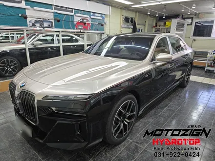 일산 덕이동 BMW 740i 옥사이드그레이 색상과 거의 비슷한 고광택필름으로 듀오톤랩핑[투톤랩핑] / 고양 일산서구