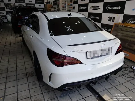 벤츠 cla45 amg 라이트필름+스포일러 랩핑-모토자인 / 고양 일산서구