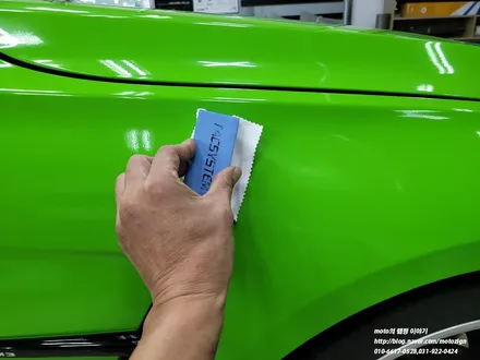 일산랩핑 BMW M3 유광그린 색상으로 전체랩핑과 그래핀유리막코팅 작업완료 [일산 파주 운정 고양 김포 PPF 랩핑 전문샾 모토자인] / 고양, 일산, 김포, 파주