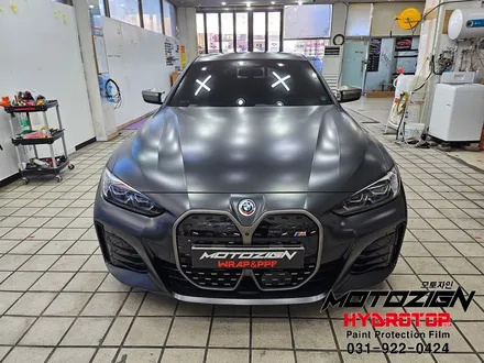 파주 일산 BMW i4 사틴블랙락그레이 전체랩핑으로 색상 변경 모토자인 / 고양, 일산, 김포, 파주