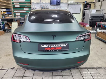 테슬라모델3 [3M] M206 - Matte Pine Green Metallic, 2080 무광 파인그린 메탈릭 전체랩핑[일산 파주 운정 고양 김포 PPF 랩핑 전문점 모토자인] / 고양, 일산, 김포, 파주